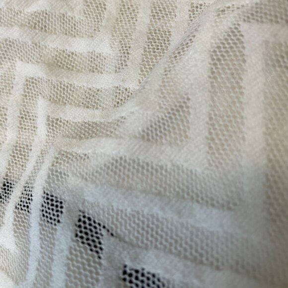 Victoria's Secret HipHugger White Chevron print black Piping trim Sheer Large - Picture 15 of 16